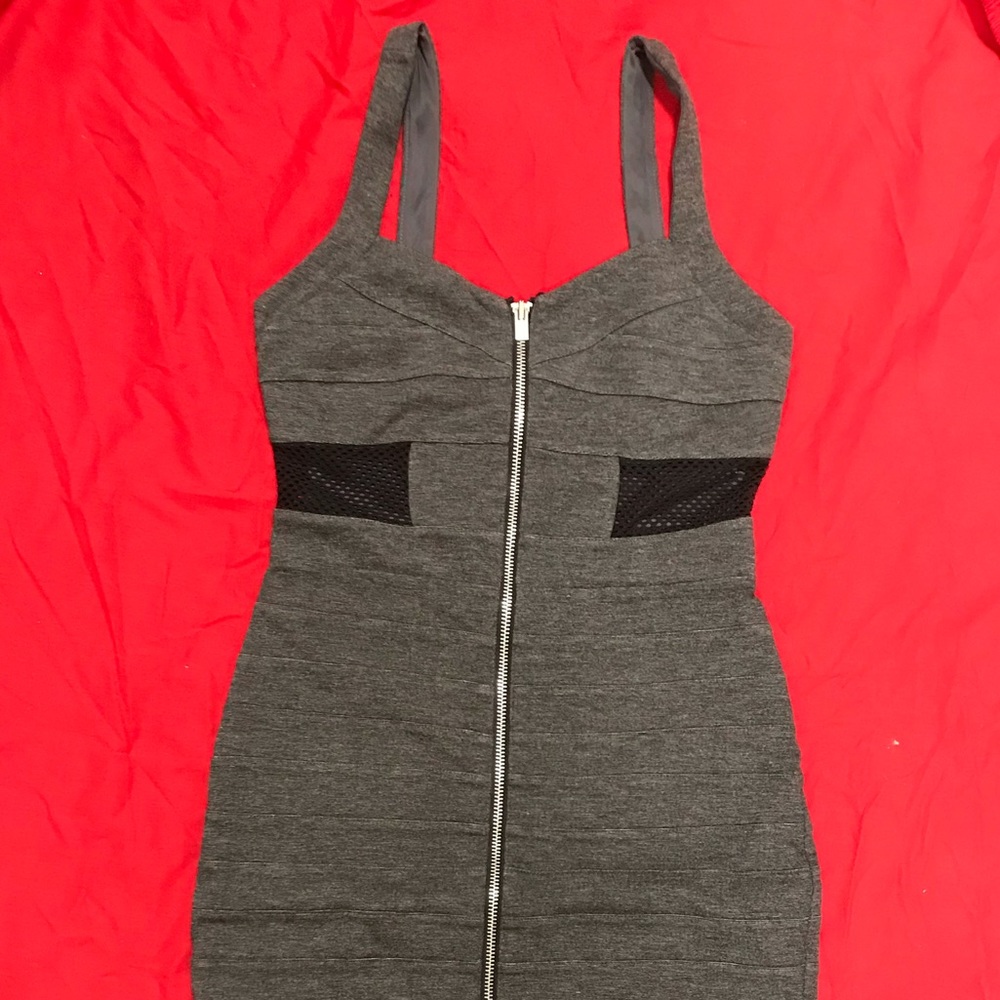 Express Ribbed Zip Front Midi Dress Size 0